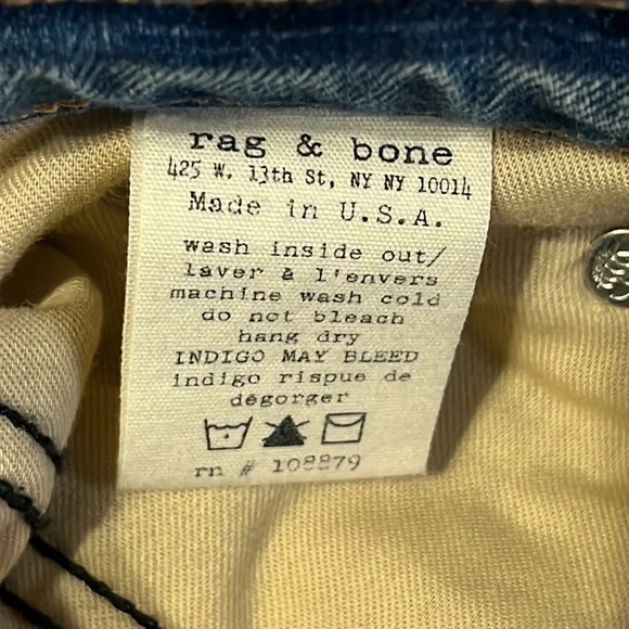 Rag & Bone Relay Jeans Made in USA Size 26 Like New - Picture 9 of 15